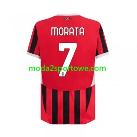 Koszulka AC Milan Alvaro Morata 7 Domowe Stroje Piłkarskie 2024/25 Krótki Rękaw
